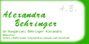 alexandra behringer business card